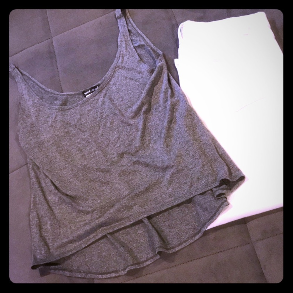 Wet Seal Dark Gray Flowy Tank